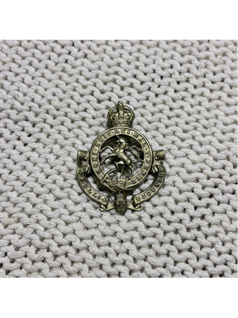 Canadian Governor General’s Horse Guards Cap Badge White Metal